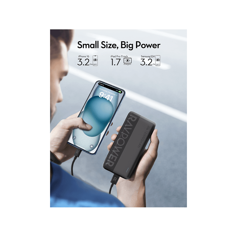 RavPower 3 In 1 Combo (USB-C Wall Charger + USB-C to USB-C Cable + 20000mAh Power Bank)