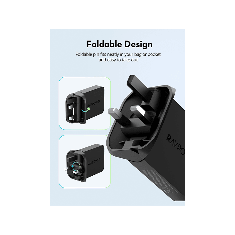 RavPower PD 60W USB-C Wall Charger - Black
