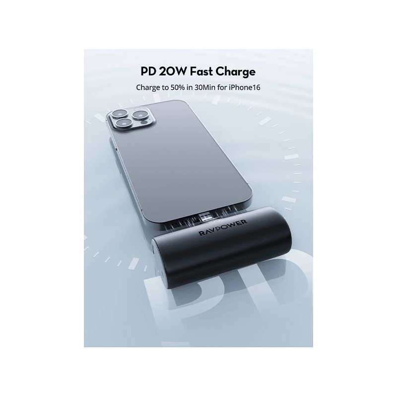 RavpPower USB-C 12W 5000mAh PowerBank - Black