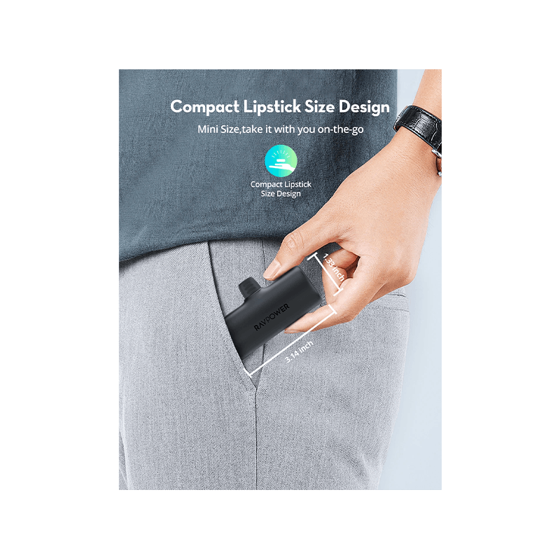RavpPower USB-C 12W 5000mAh PowerBank - Black
