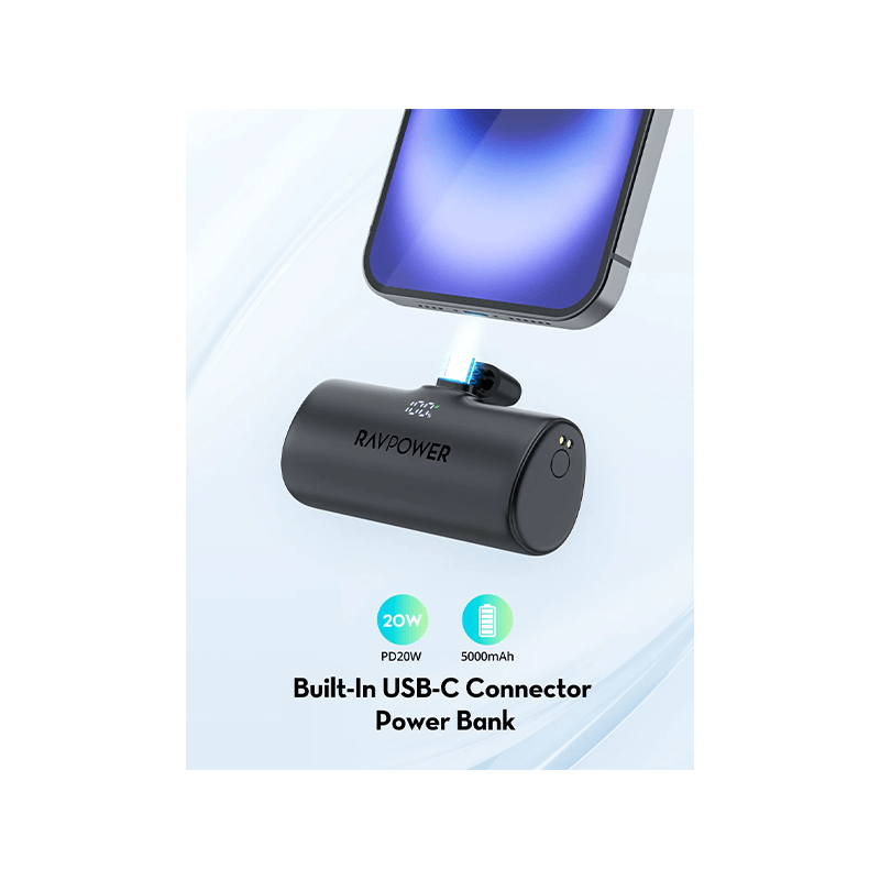 RavpPower USB-C 12W 5000mAh PowerBank - Black