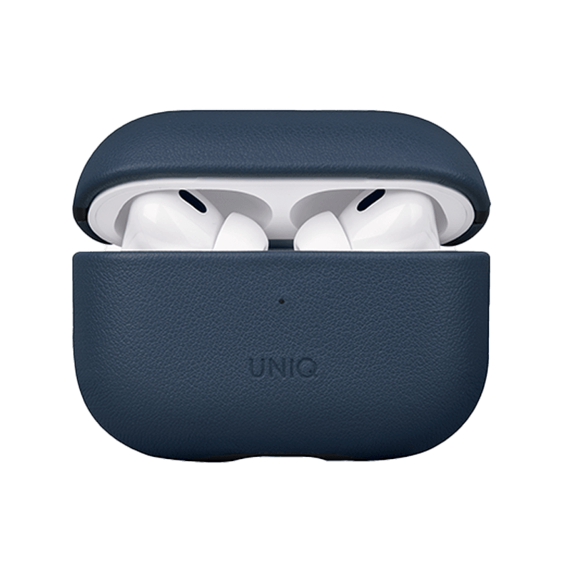 Uniq Terra Genuine Leather Snap Case for Airpods Pro 2 - Space Blue