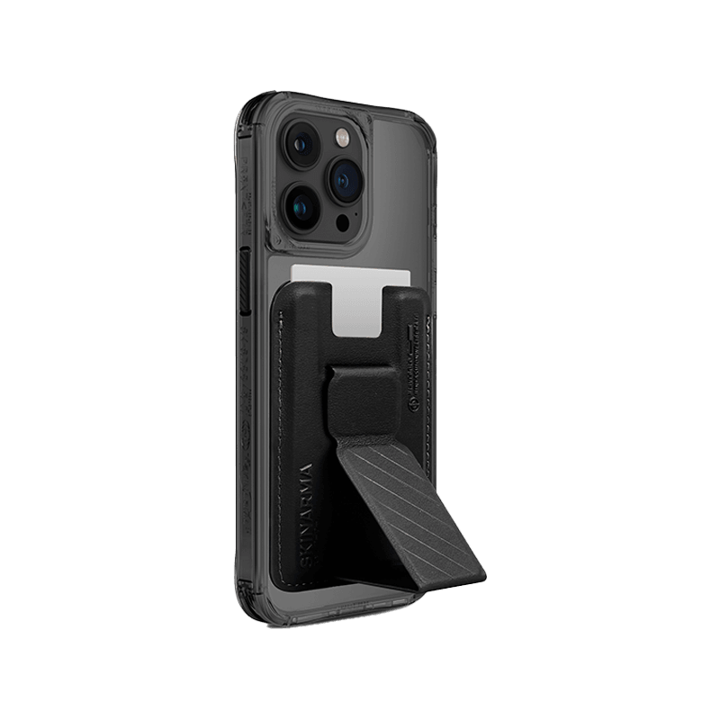 SkinArma Bundle Saido Kado Mag-Charge Card Holder + Saido MagSafe Case for iPhone 15 Pro Max - Black