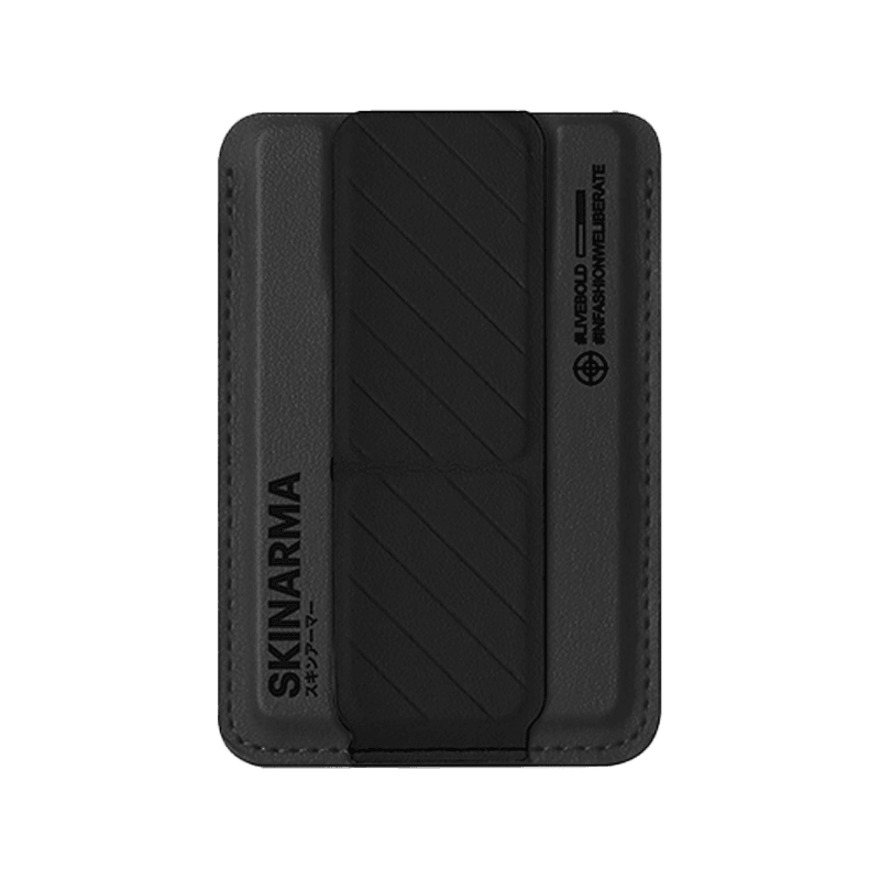 SkinArma Bundle Saido Kado Mag-Charge Card Holder + Saido MagSafe Case for iPhone 15 Pro Max - Black