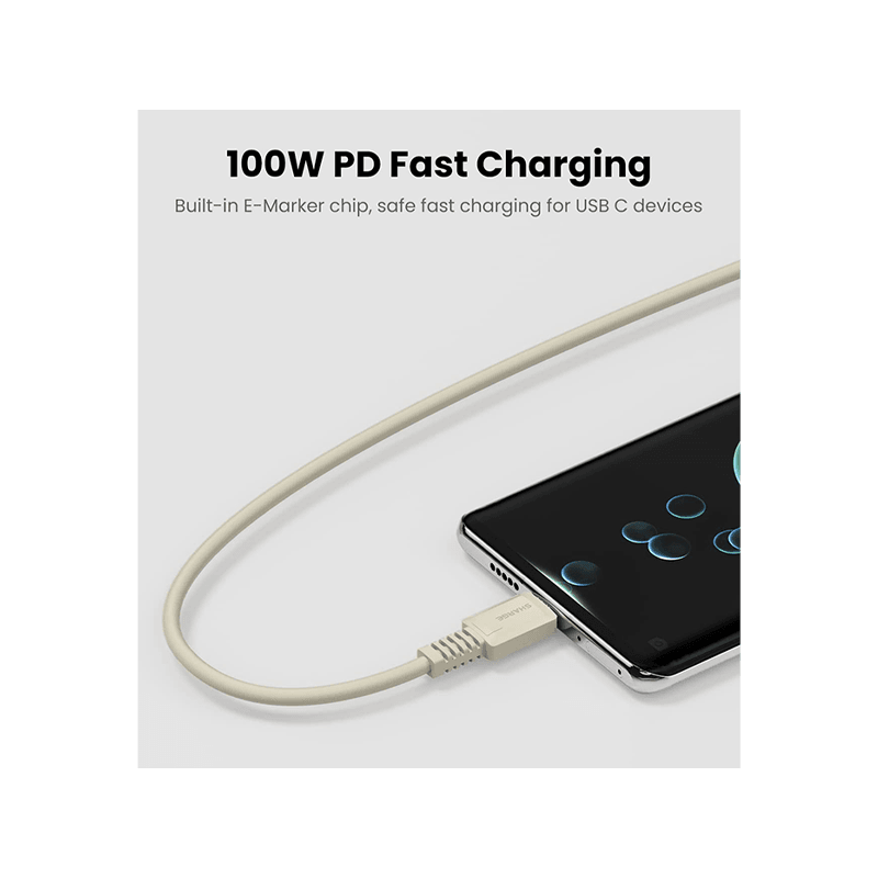 Sharge Retro USB-C to USB-C 480Mbps 100W Cable 1.2M - White