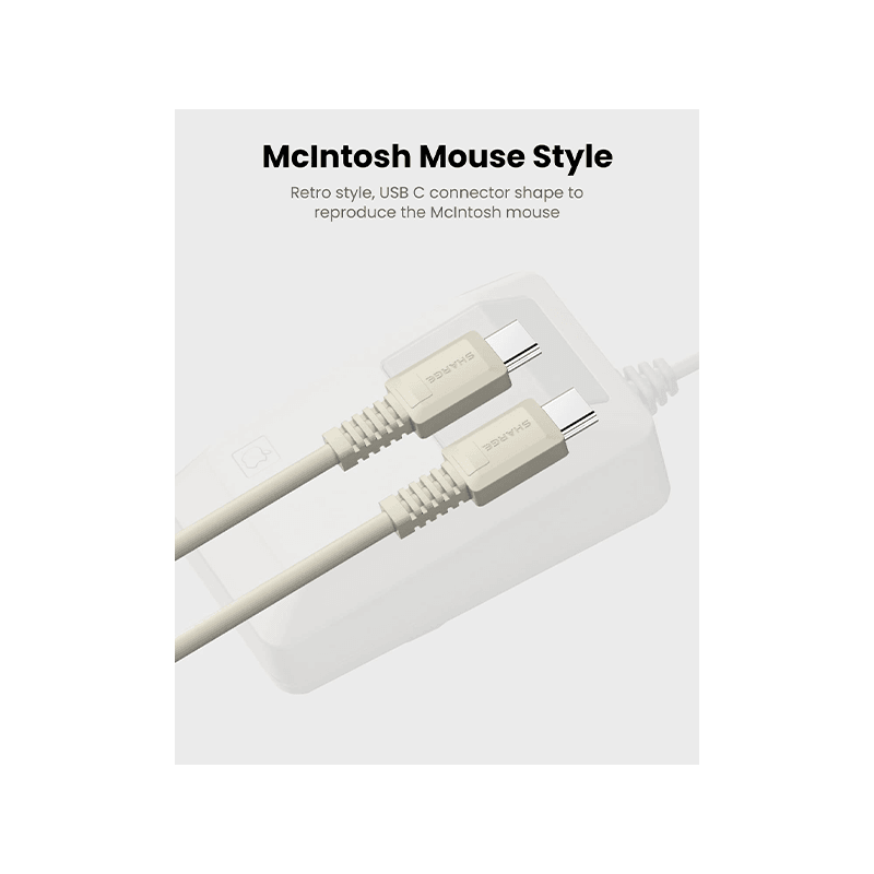 Sharge Retro USB-C to USB-C 480Mbps 100W Cable 1.2M - White