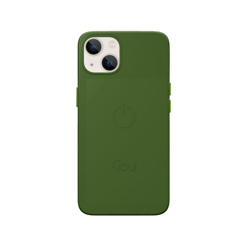 Goui Magnetic Case With Magnetic Bars for iPhone 13 + Magnetic Strap - Olive Green