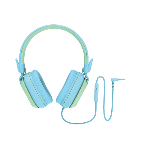 Riwbox Kids Wired Headphones - Blue / Green