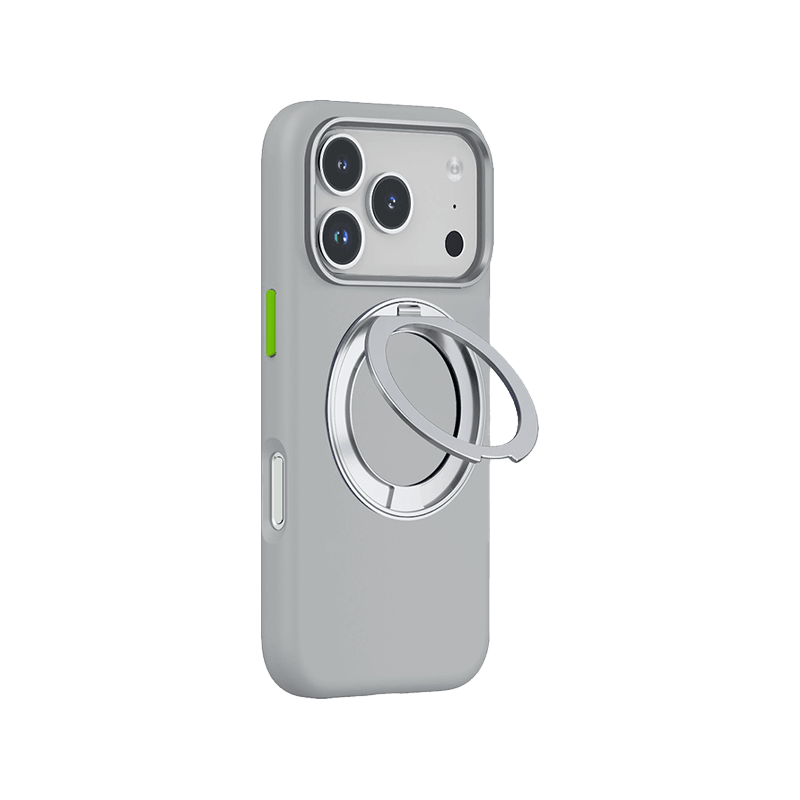 Goui Silicon Case With Ring for iPhone 18 Pro Max - Silver