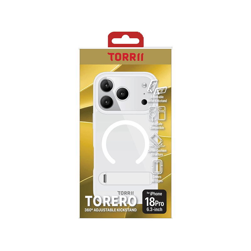 Torrii Torero Magsafe Stand Case for iPhone 18 Pro - Clear