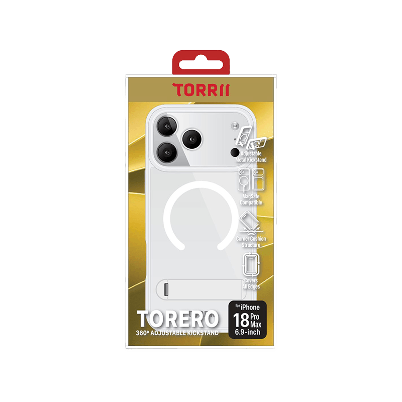 Torrii Torero Magsafe Stand Case for iPhone 18 Pro Max - Clear