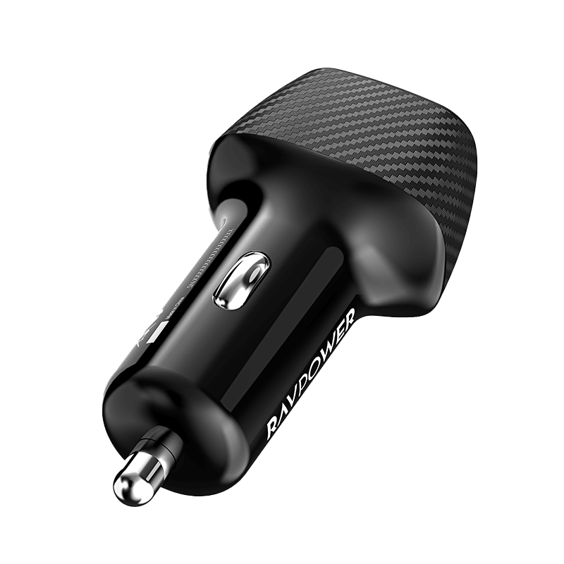RavPower 2 - Port USB-C 60W Car Charger - Black