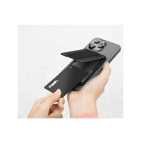 Uniq Heldro ID Wallet Magnetic Card Holder With Grip-Band and Stand - Chalk Grey