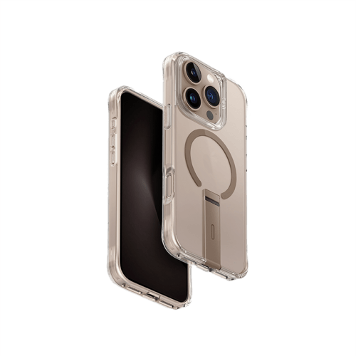 Uniq Hybrid Eleva Magsafe Case With Vertical Stand for iPhone 16 Pro Max - Taupe Gold