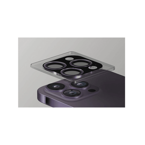 Uniq Optix Stainless Steel Frame Sapphire Camera Lens Protector for iPhone 15 Pro - Gunmetal Black
