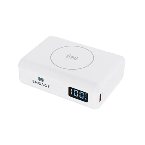 Engage Compact 45W PD 10000mAh Power Bank With LED Display - White