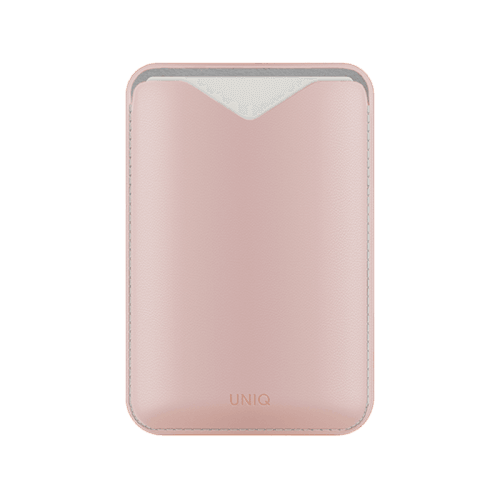 Uniq Lyden Evo Wallet Magnetic Snap-on Stand With Card Holder for iPhone - Blush Pink