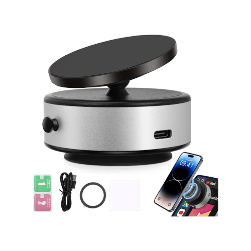 Sky 360 Rotating Vacuum Suction Magnetic Phone Holder Without Gravity - Silver