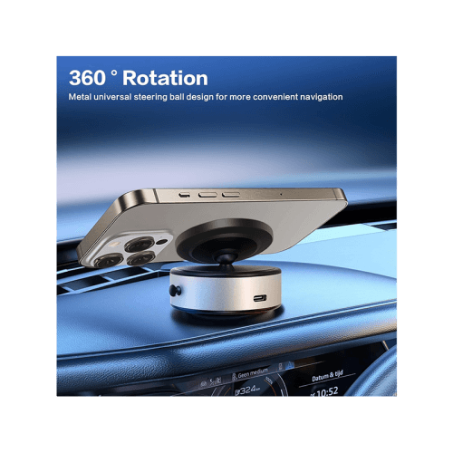 Sky 360 Rotating Vacuum Suction Magnetic Phone Holder Without Gravity - Silver