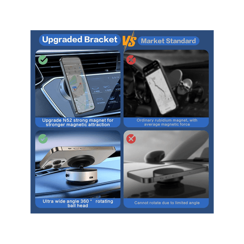 Sky 360 Rotating Vacuum Suction Magnetic Phone Holder Without Gravity - Silver