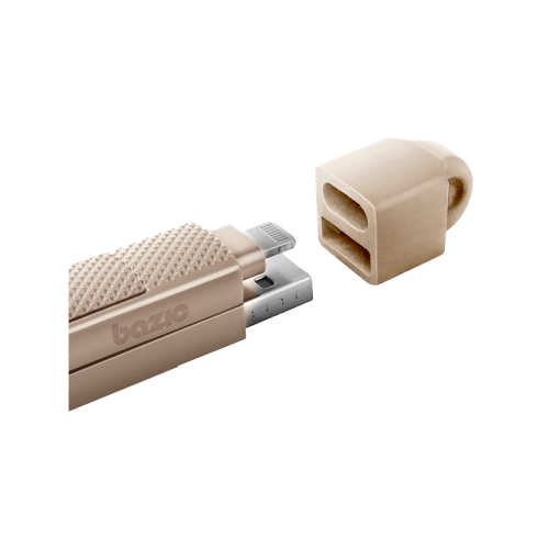 Bazic GoCharge Alucable 4 in 1 Input USB A and USB-C to Output USB-C and Lightning Cable 15cm - Gold