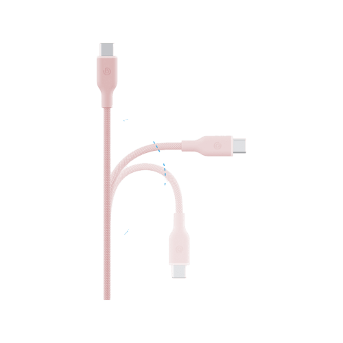 Bazic GoCharge Weave USB-C to USB-C 480Mbps 60W Cable 1.5M - Pink