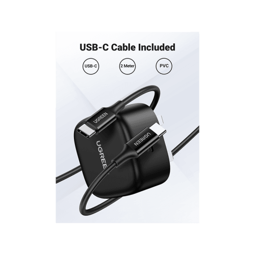 Ugreen 1-Port USB-C PD 25W Wall Charger With USB-C to USB-C 480Mbps Cable 2M - Black