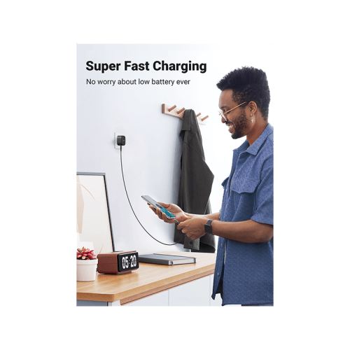 Ugreen 1-Port USB-C PD 25W Wall Charger With USB-C to USB-C 480Mbps Cable 2M - Black