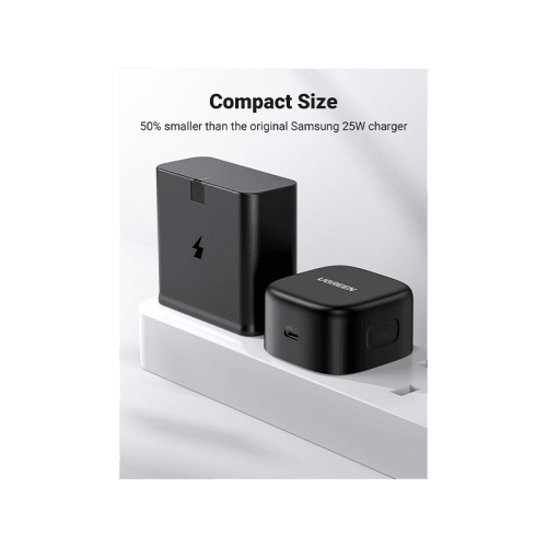 Ugreen 1-Port USB-C PD 25W Wall Charger With USB-C to USB-C 480Mbps Cable 2M - Black
