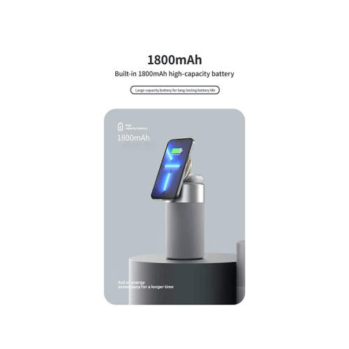 Multi-Function 3-in-1 Magsafe 15W Fast Charger With Speaker and Desk Lamp - White