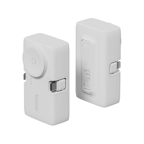 Bazic GoPower Koda 2 in 1 Power Bank With Foldable USB-C /Lightning Pin And Apple Watch Charger 5000mAh - Vanilla