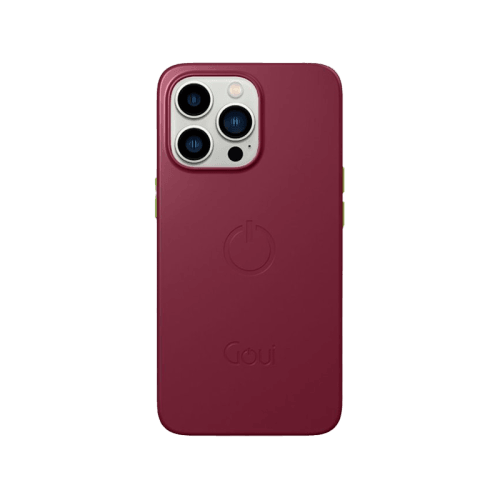 Goui Magnetic Case With Magnetic Bars for iPhone 13 Pro Max + Magnetic Strap - Maroon Red