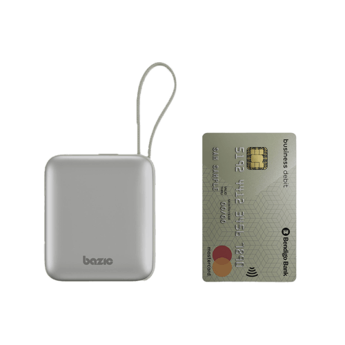 Bazic GoPower Fusion Mini 10K 3 in 1 Power Bank 10000mAh With Build in USB-C & Lightning Cable - Pebble