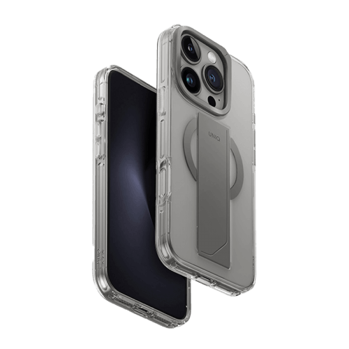 Uniq Hybrid Heldro Max MagSafe Case with Camera Stand for iPhone 16 Pro - Lucent Clear