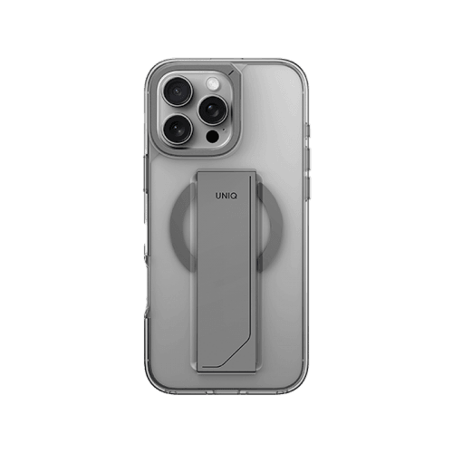 Uniq Hybrid Heldro Max MagSafe Case with Camera Stand for iPhone 16 Pro - Lucent Clear