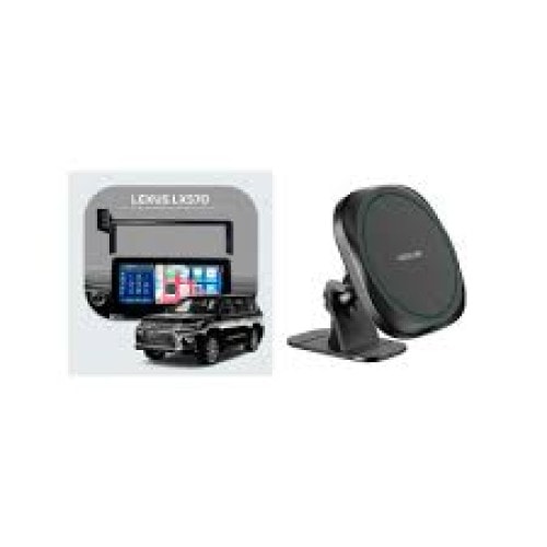 Bundle - Car Mount Screen Frame for Lexus LX570 + Green Lion 360° Rotation MagSafe Phone Holder - Black