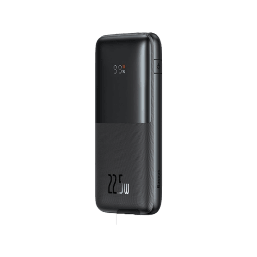 Baseus Bipow Pro 10000mAh Display Fast Charging Power Bank - Black (USB-A to USB-C 0.3M Cable - Black)