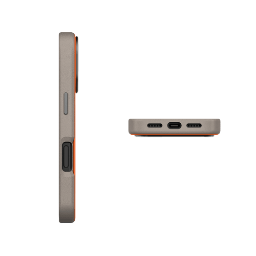Uniq Hybrid Lyden DS MagSafe Case for iPhone 17 Pro - Flame Orange / Flint Grey