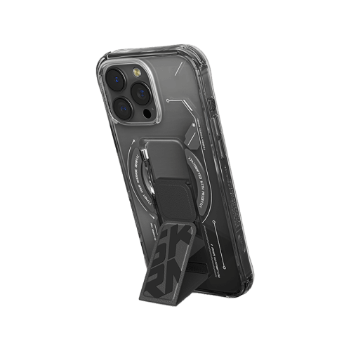SkinArma Helio MagSafe Case With Grip Stand for iPhone 16 Pro - Black