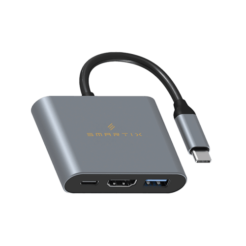 Smart Premium 3 in 1 USB-C Hub - Grey