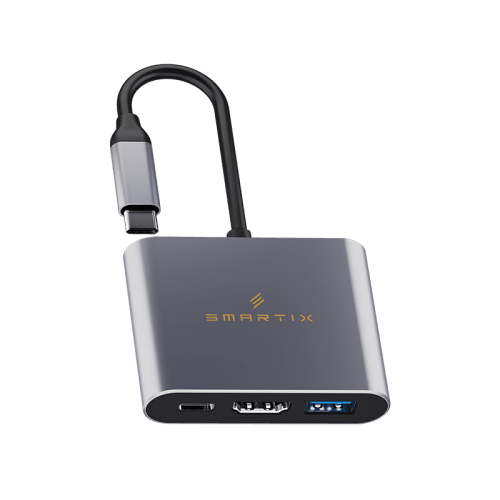 Smart Premium 3 in 1 USB-C Hub - Grey