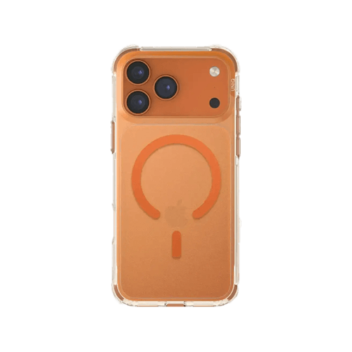 Uniq Hybrid LPX Classic MagSafe Case for iPhone 17 Pro - Frost Clear/Volt Orange