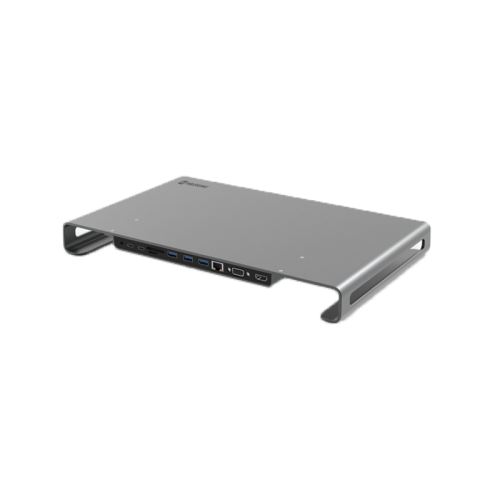 Swissten Dock Aluminium Laptop Stand With USB-C Hub - Silver