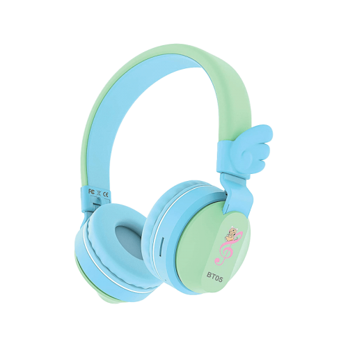 Riwbox Wings Foldable Wireless Bluetooth Headphones - Blue / Green