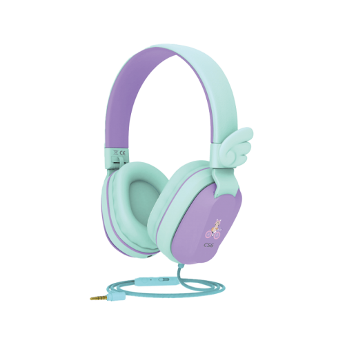 Riwbox  Kids Wired Headphones - Purple / Green