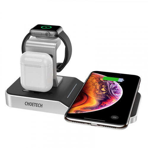 Choetech 4 in 1 wireless charging Dock MIFI Certified - Black