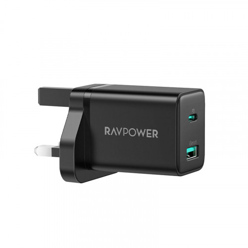 RavPower USB-C + USB-A 30W PD Wall Charger - Black