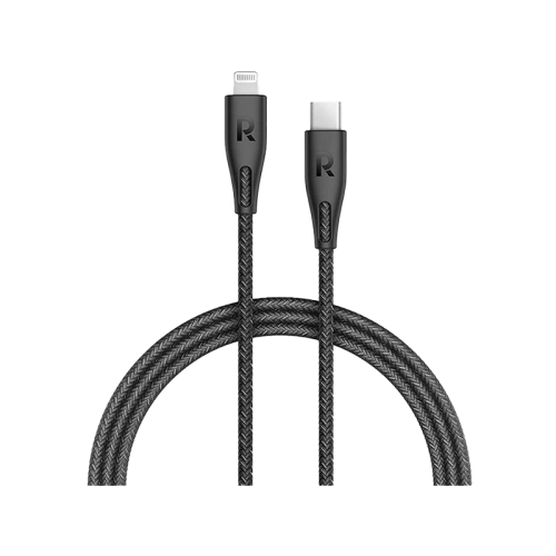 RavPower Nylon Braided USB-C to Lightning Cable 2M - Black