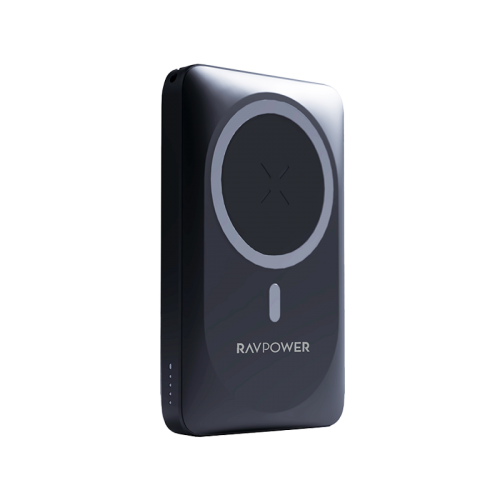 RavPower 1-Port USB-C PD 20W and 1-Port USB-A 10000 mAh Magnetic Wireless Power Bank - Black