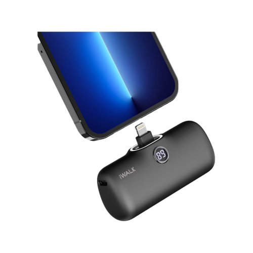 iWalk Link Me Pro 4800mAh Pocket Battery With Battery Display for iPhone - Black